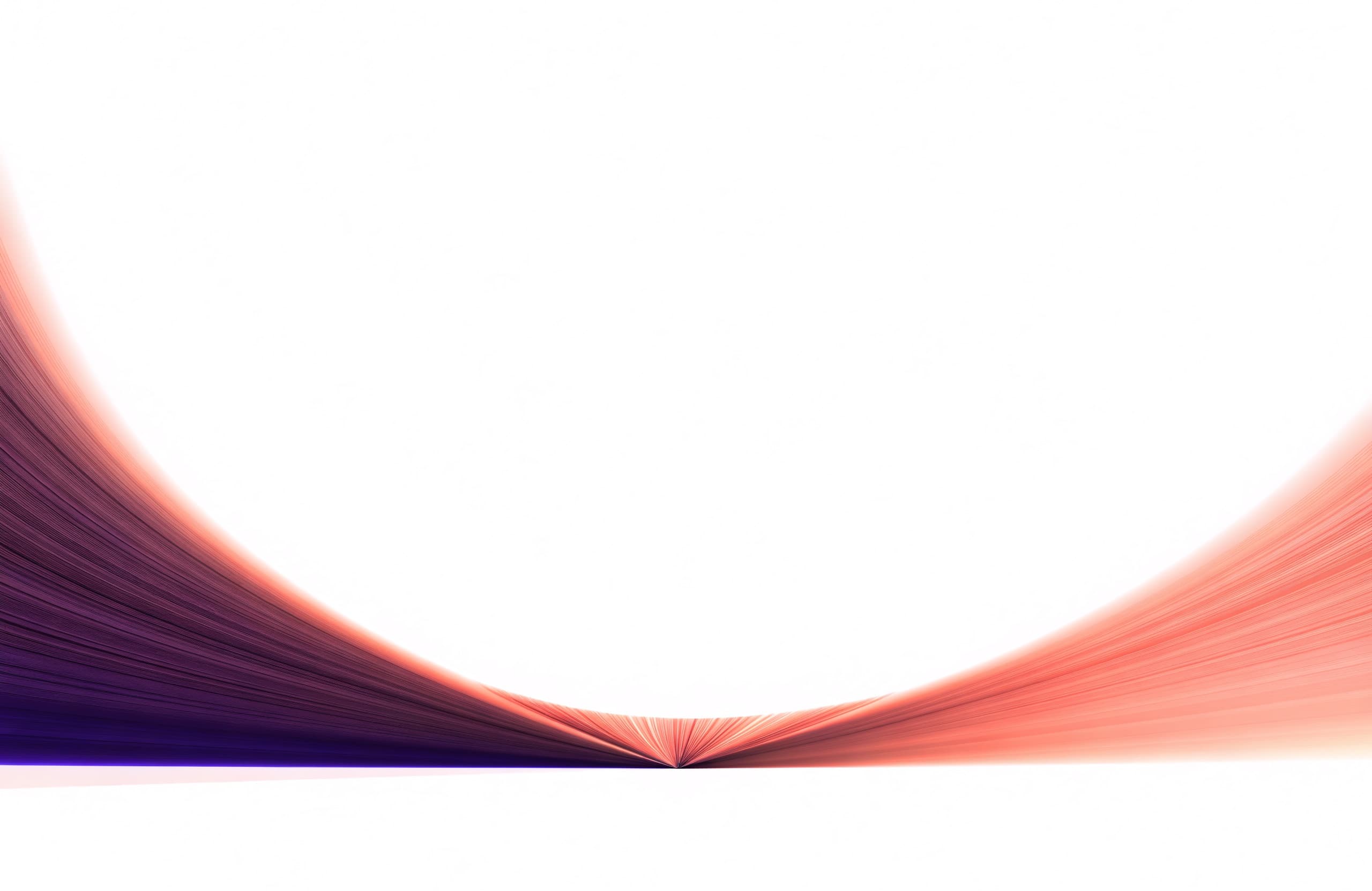 A calm fan of violet and coral light rays rising from a low horizon.